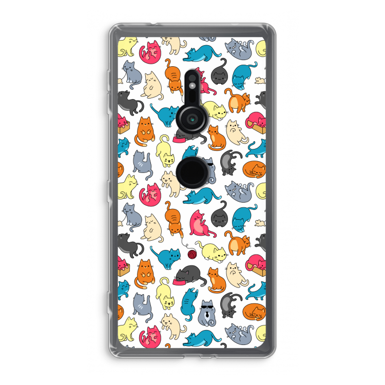 Kleurrijke katten: Sony Xperia XZ2 Transparant Hoesje