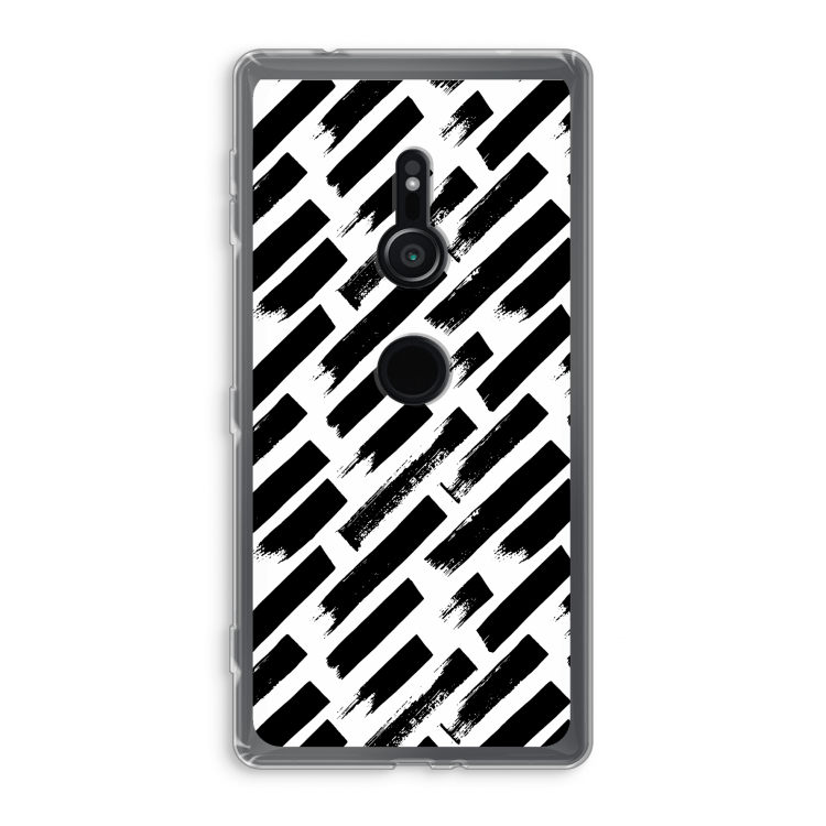 Zwarte vegen: Sony Xperia XZ2 Transparant Hoesje