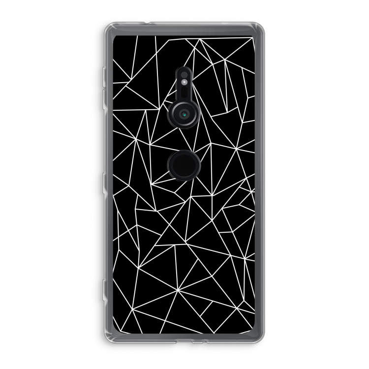 Geometrische lijnen wit: Sony Xperia XZ2 Transparant Hoesje