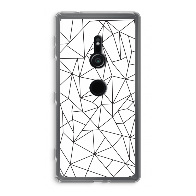 Geometrische lijnen zwart: Sony Xperia XZ2 Transparant Hoesje
