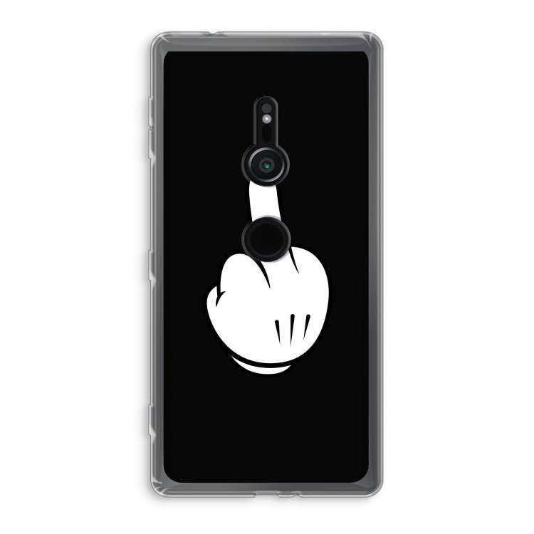 Middle finger black: Sony Xperia XZ2 Transparant Hoesje