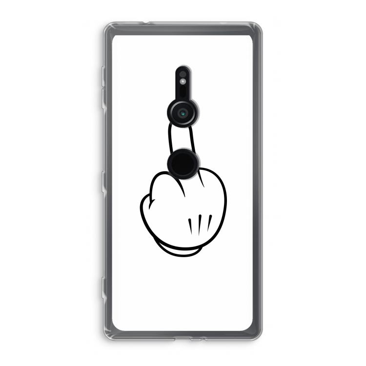 Middle finger white: Sony Xperia XZ2 Transparant Hoesje