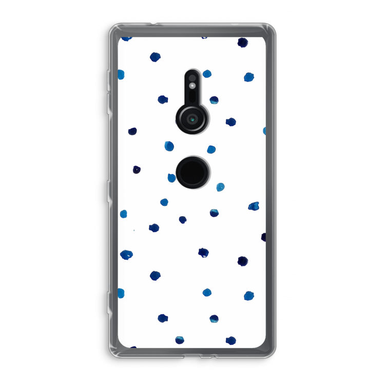 Blauwe stippen: Sony Xperia XZ2 Transparant Hoesje