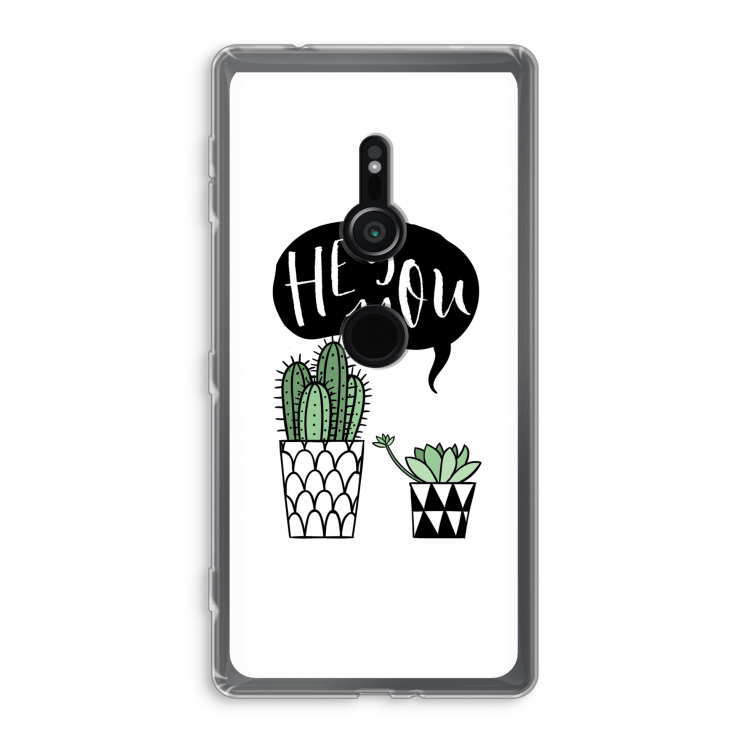 Hey you cactus: Sony Xperia XZ2 Transparant Hoesje