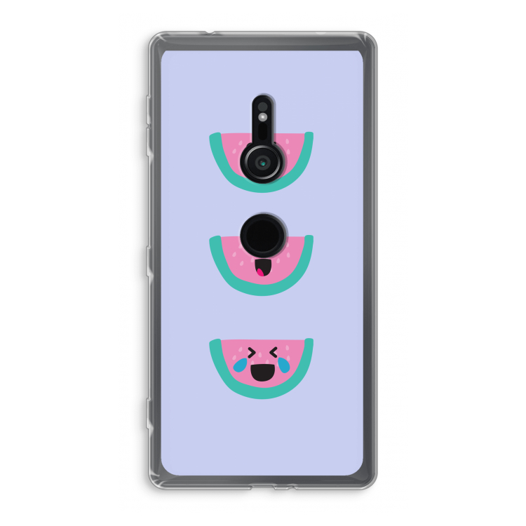 Smiley watermeloen: Sony Xperia XZ2 Transparant Hoesje