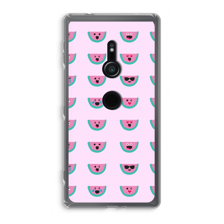Smiley watermeloenprint: Sony Xperia XZ2 Transparant Hoesje