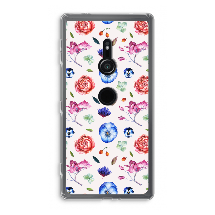 Bloemetjes: Sony Xperia XZ2 Transparant Hoesje