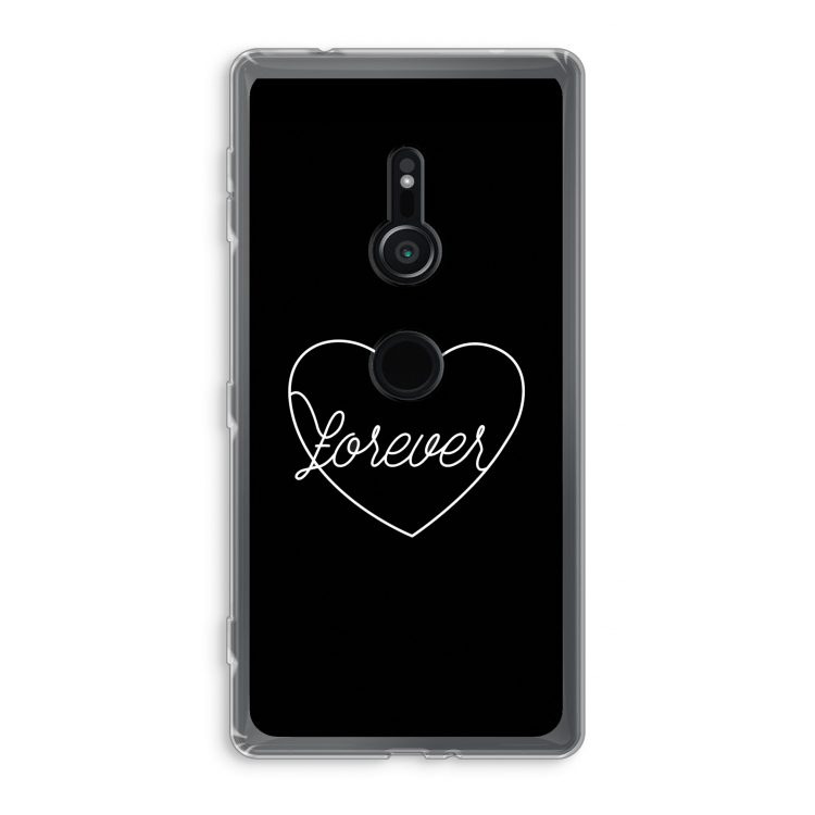 Forever heart black: Sony Xperia XZ2 Transparant Hoesje