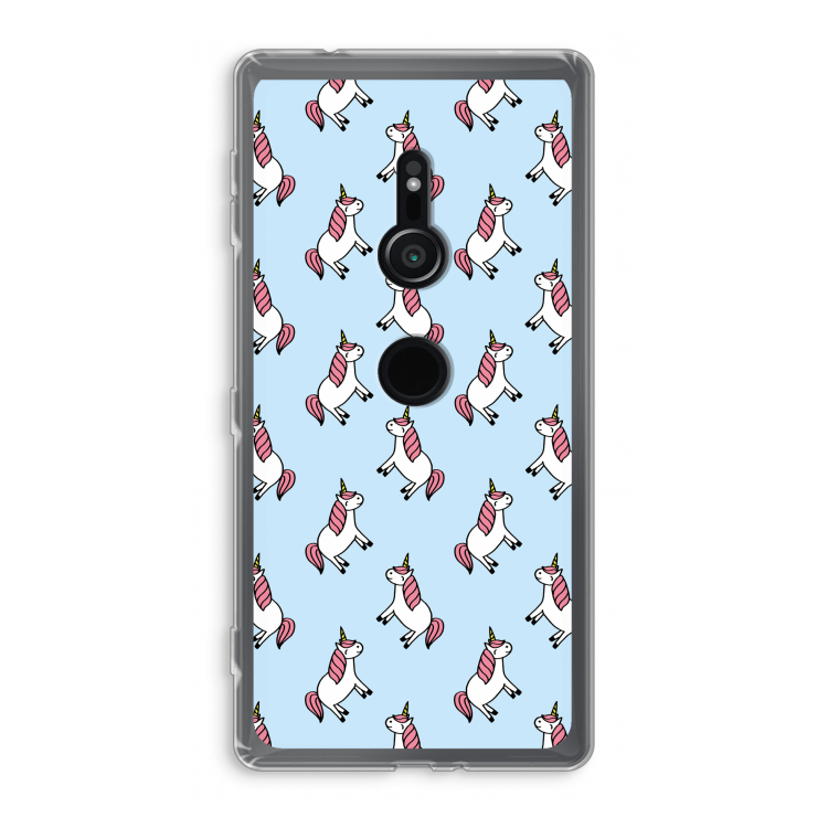 Eenhoorns overal: Sony Xperia XZ2 Transparant Hoesje