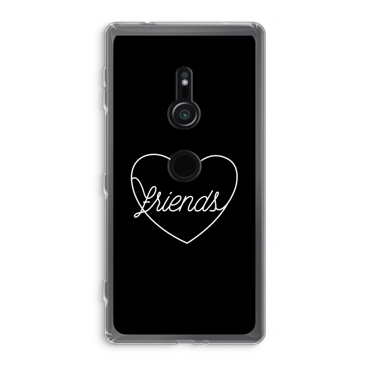 Friends heart black: Sony Xperia XZ2 Transparant Hoesje