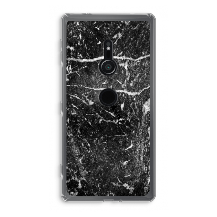 Zwart marmer: Sony Xperia XZ2 Transparant Hoesje