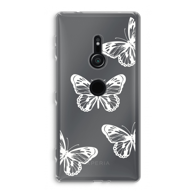 White butterfly: Sony Xperia XZ2 Transparant Hoesje