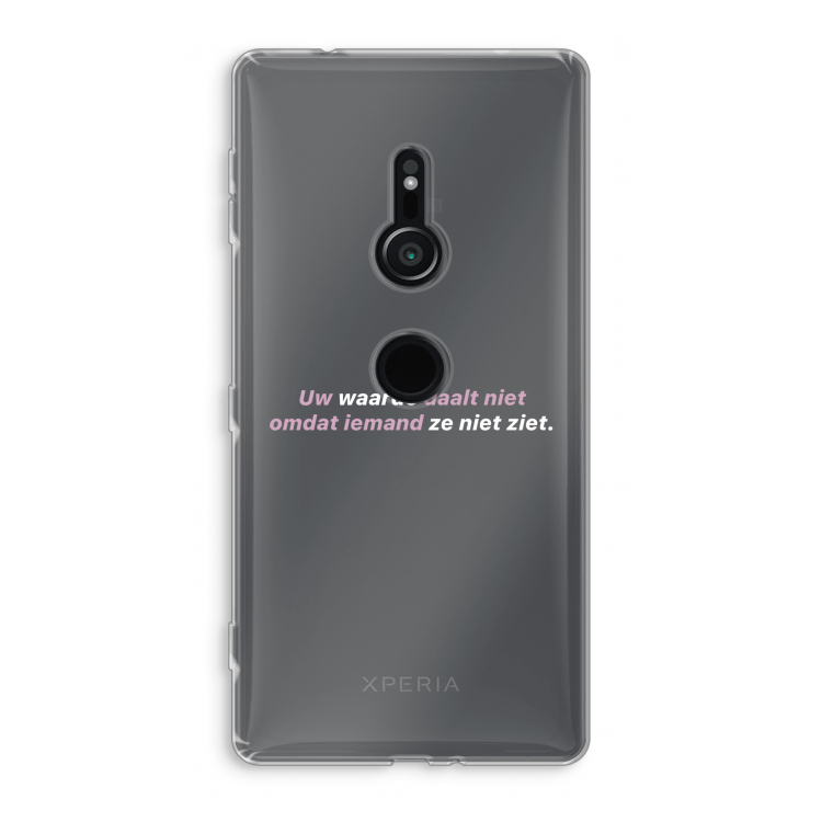 uw waarde daalt niet: Sony Xperia XZ2 Transparant Hoesje