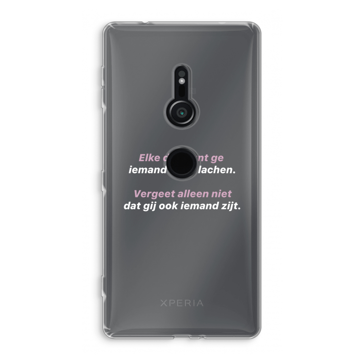 gij zijt ook iemand: Sony Xperia XZ2 Transparant Hoesje
