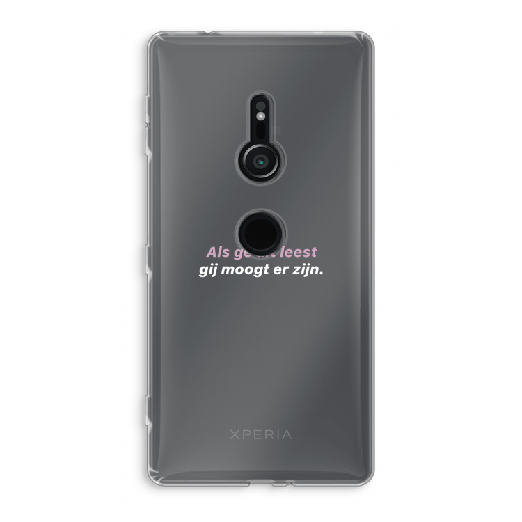 gij moogt er zijn: Sony Xperia XZ2 Transparant Hoesje