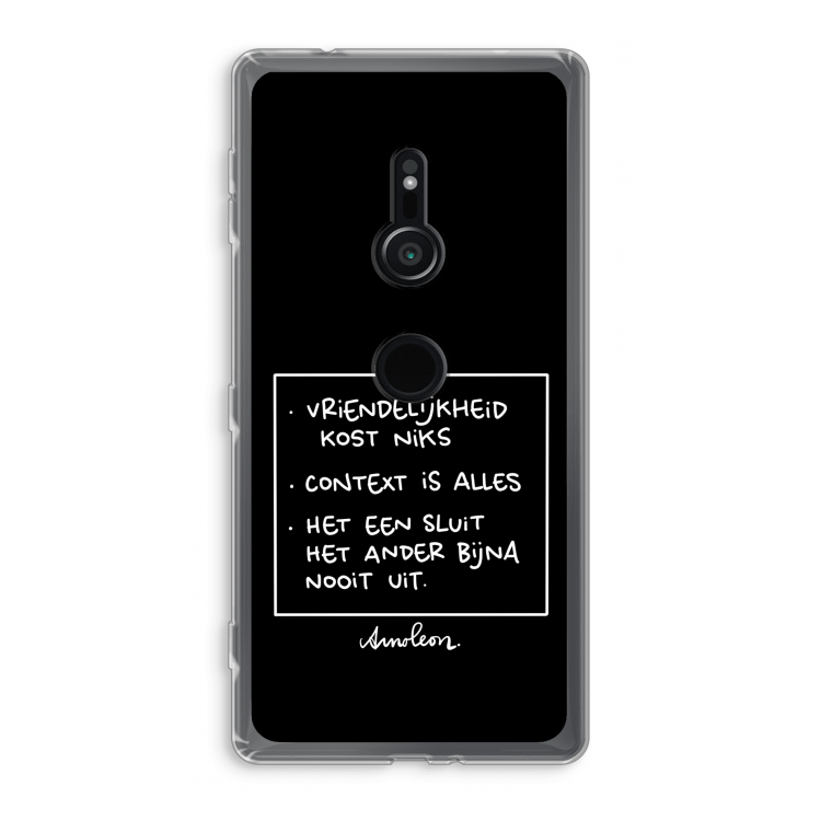 Mijn Motto's: Sony Xperia XZ2 Transparant Hoesje