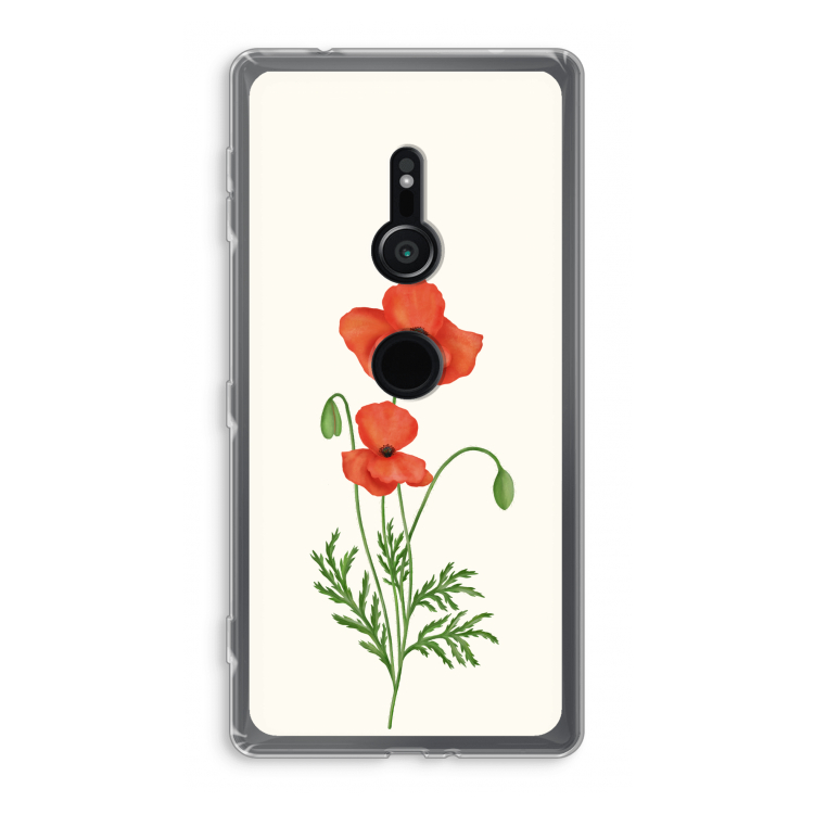 Red poppy: Sony Xperia XZ2 Transparant Hoesje