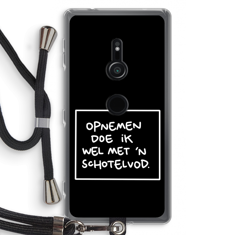 Schotelvod: Sony Xperia XZ2 Transparant Hoesje met koord
