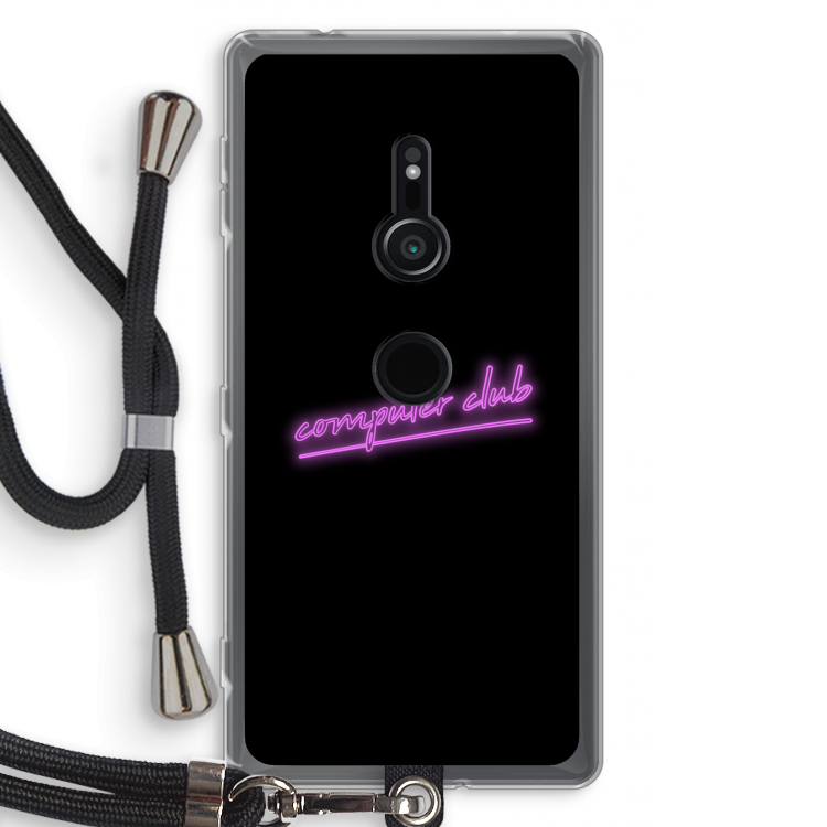 Vice Black: Sony Xperia XZ2 Transparant Hoesje met koord
