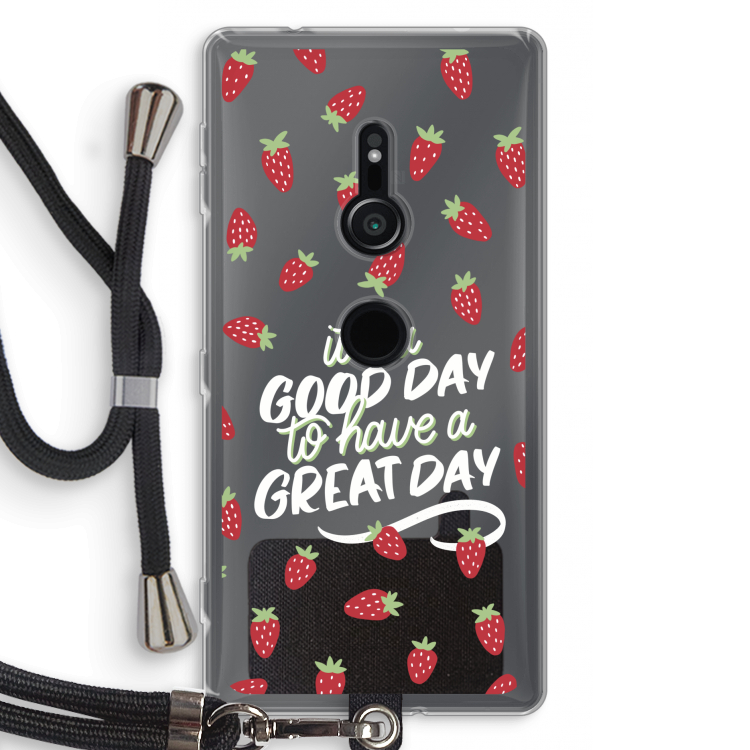 Don't forget to have a great day: Sony Xperia XZ2 Transparant Hoesje met koord