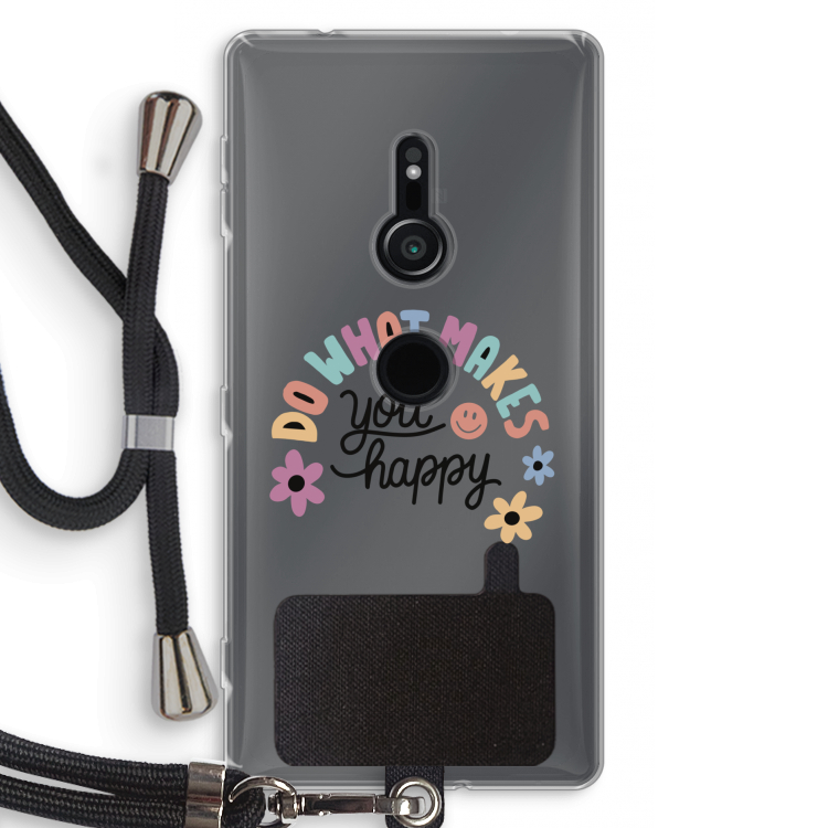 Happy days: Sony Xperia XZ2 Transparant Hoesje met koord