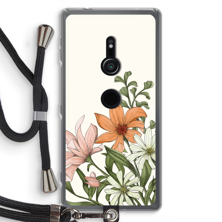Floral bouquet: Sony Xperia XZ2 Transparant Hoesje met koord