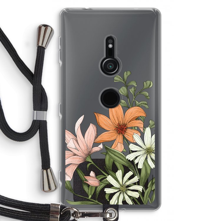 Floral bouquet: Sony Xperia XZ2 Transparant Hoesje met koord