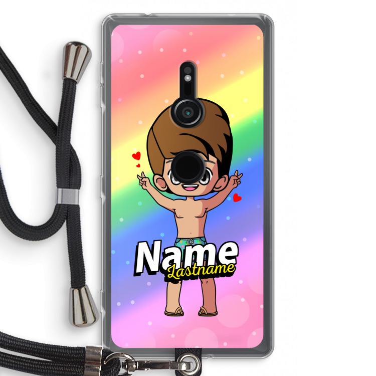 Chibi Maker man: Sony Xperia XZ2 Transparant Hoesje met koord
