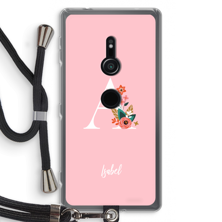 Pink Bouquet: Sony Xperia XZ2 Transparant Hoesje met koord