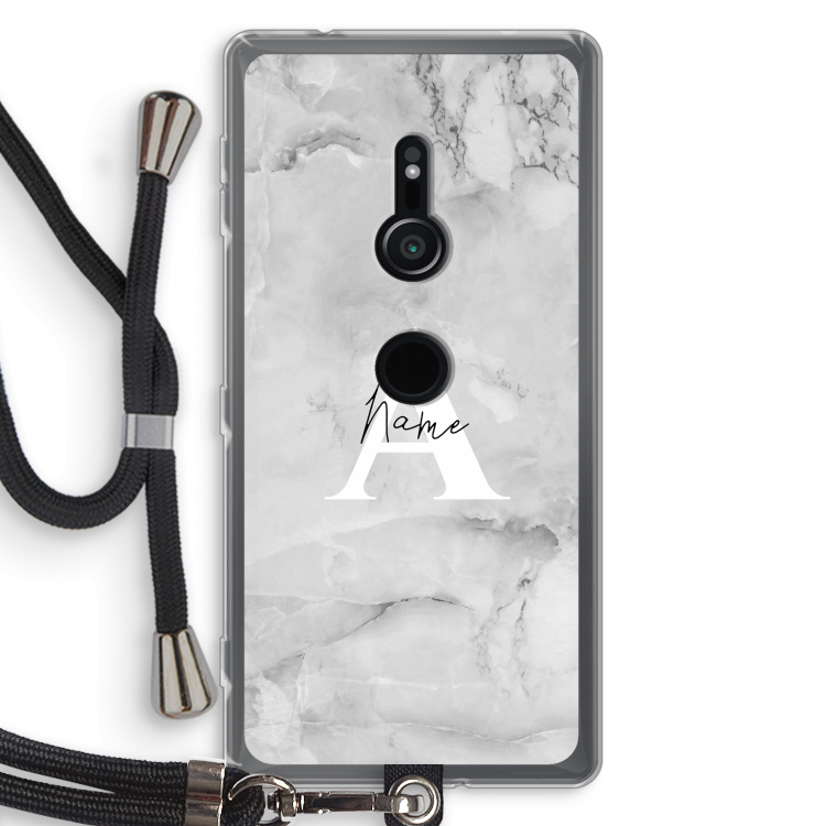 Ivory Marble: Sony Xperia XZ2 Transparant Hoesje met koord