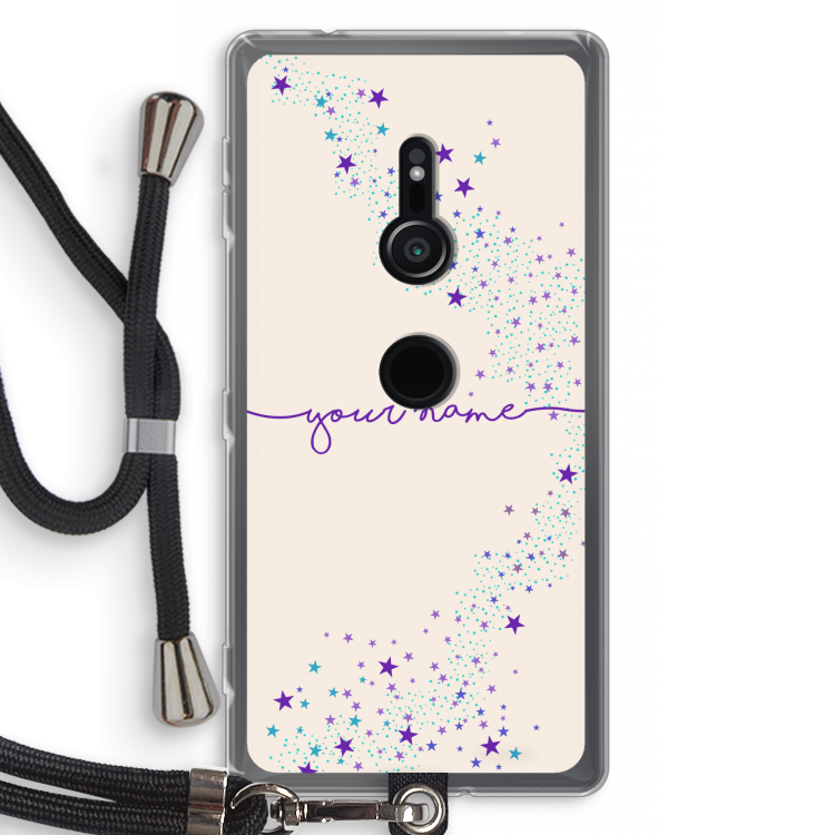 Sterren: Sony Xperia XZ2 Transparant Hoesje met koord