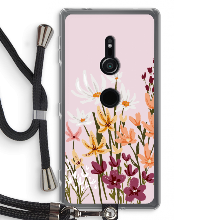 Painted wildflowers: Sony Xperia XZ2 Transparant Hoesje met koord