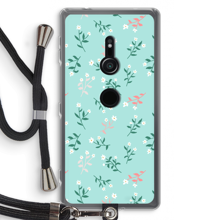 Small white flowers: Sony Xperia XZ2 Transparant Hoesje met koord