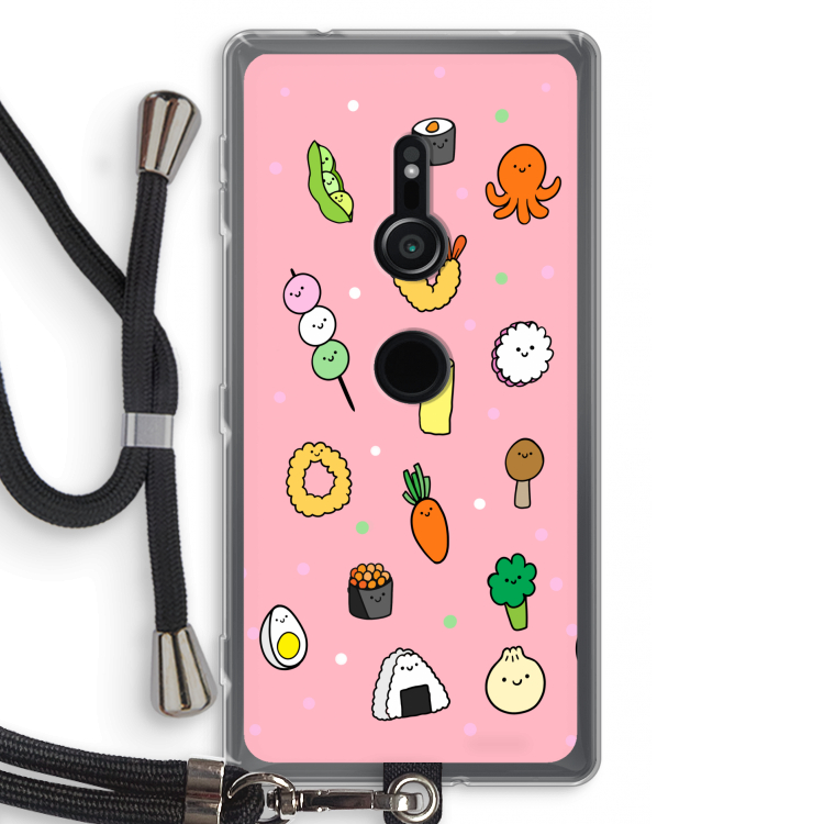 Happy bento friends: Sony Xperia XZ2 Transparant Hoesje met koord
