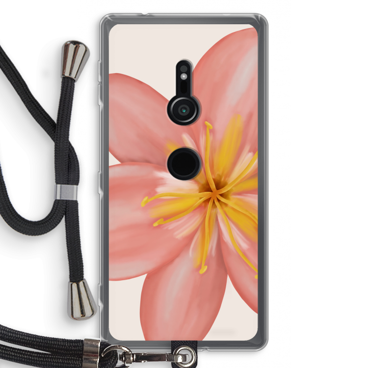 Pink Ellila Flower: Sony Xperia XZ2 Transparant Hoesje met koord