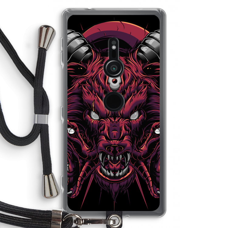 Hell Hound and Serpents: Sony Xperia XZ2 Transparant Hoesje met koord
