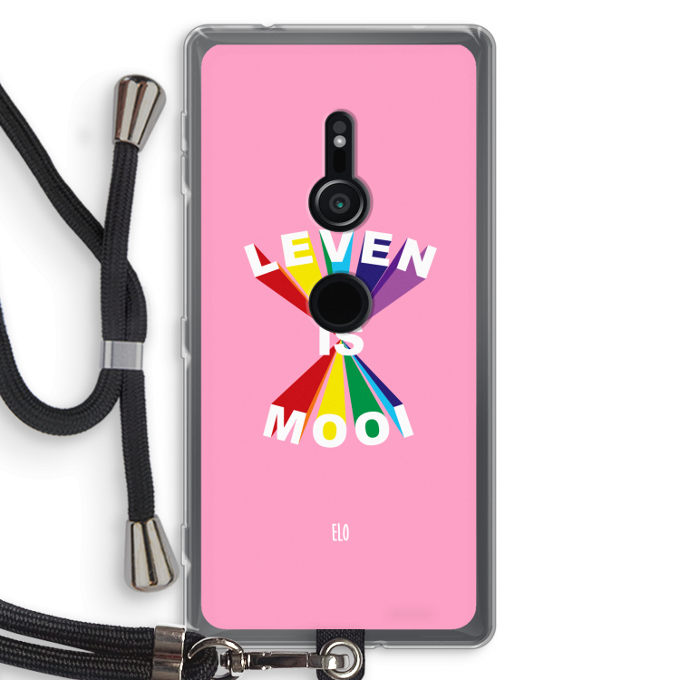 Het Leven Is Mooi: Sony Xperia XZ2 Transparant Hoesje met koord