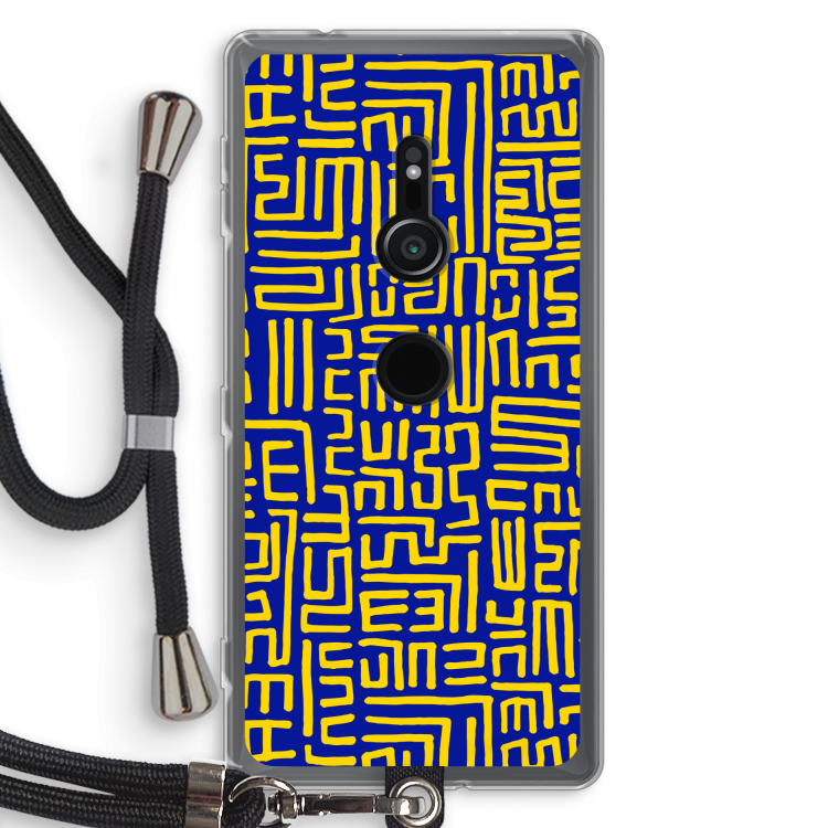 Majorelle Blue Print: Sony Xperia XZ2 Transparant Hoesje met koord