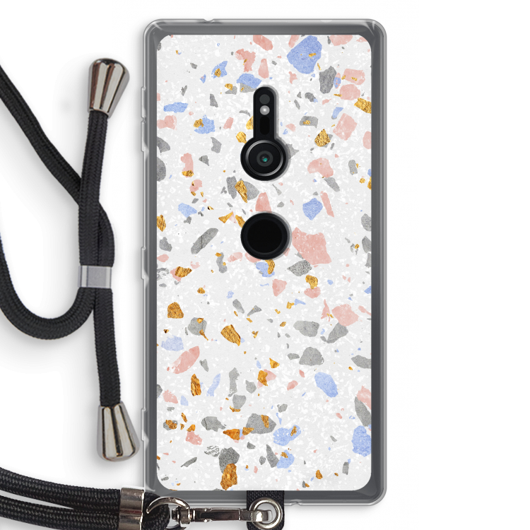 Terrazzo N°8: Sony Xperia XZ2 Transparant Hoesje met koord