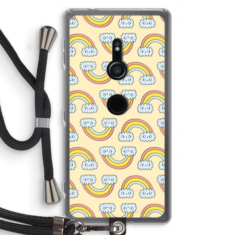 Regenboog: Sony Xperia XZ2 Transparant Hoesje met koord