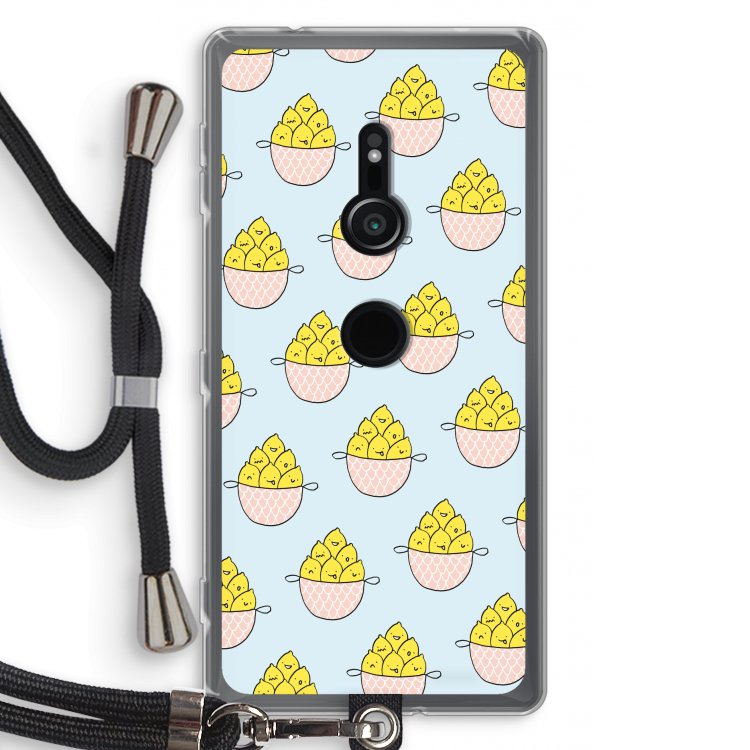 Citroenen: Sony Xperia XZ2 Transparant Hoesje met koord