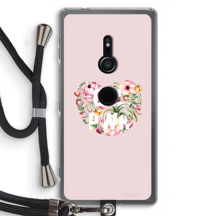 GRL PWR Flower: Sony Xperia XZ2 Transparant Hoesje met koord