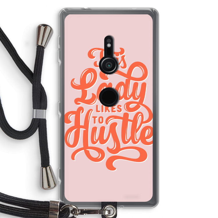 Hustle Lady: Sony Xperia XZ2 Transparant Hoesje met koord