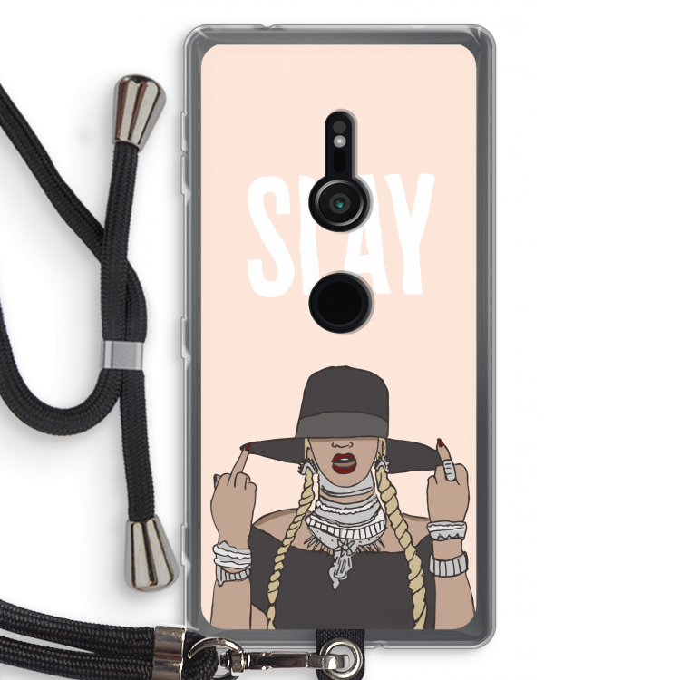 Slay All Day: Sony Xperia XZ2 Transparant Hoesje met koord