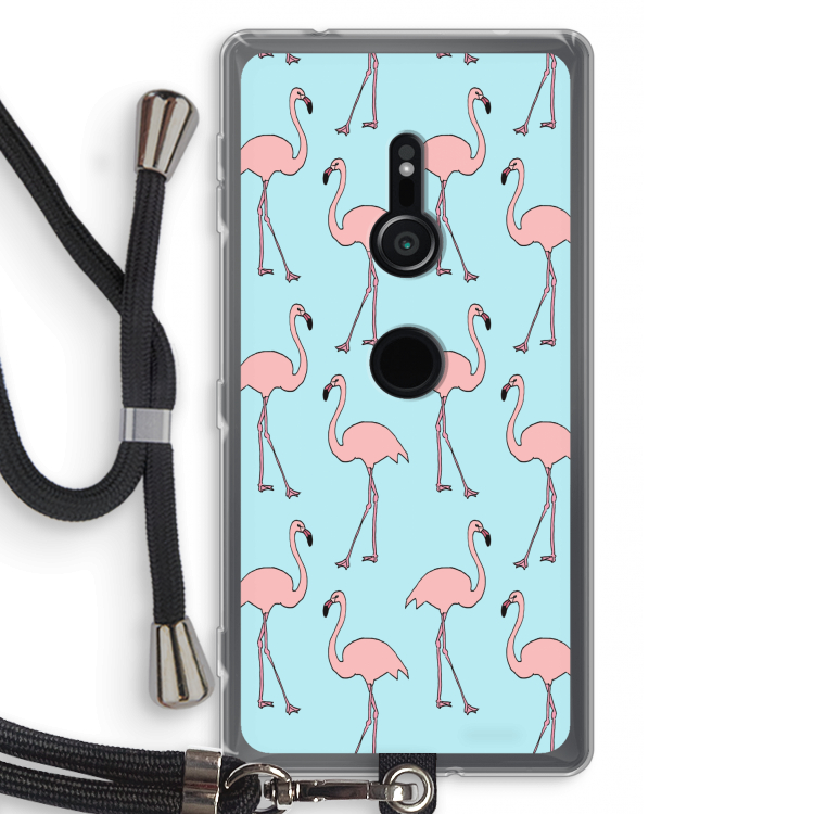 Anything Flamingoes: Sony Xperia XZ2 Transparant Hoesje met koord