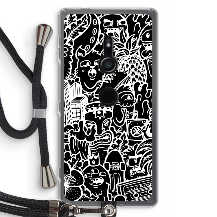 Vexx Black Mixtape: Sony Xperia XZ2 Transparant Hoesje met koord
