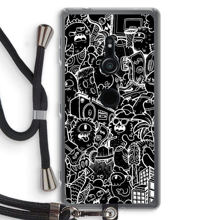 Vexx Black City : Sony Xperia XZ2 Transparant Hoesje met koord