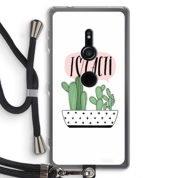 I love cacti: Sony Xperia XZ2 Transparant Hoesje met koord