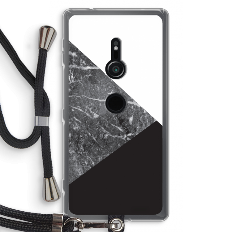 Combinatie marmer: Sony Xperia XZ2 Transparant Hoesje met koord