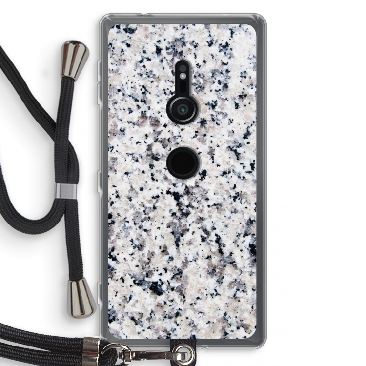 Gespikkelde marmer: Sony Xperia XZ2 Transparant Hoesje met koord